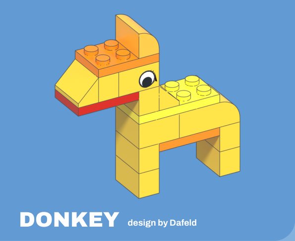 Donkey build card, design by Dafeld
