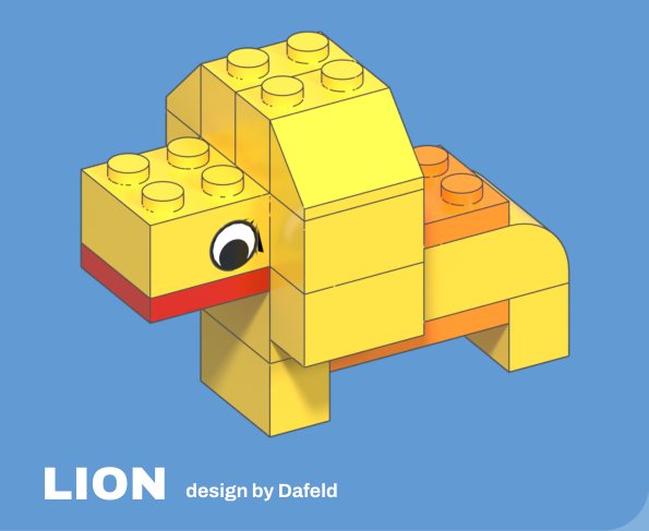 Lion build card, design by Dafeld